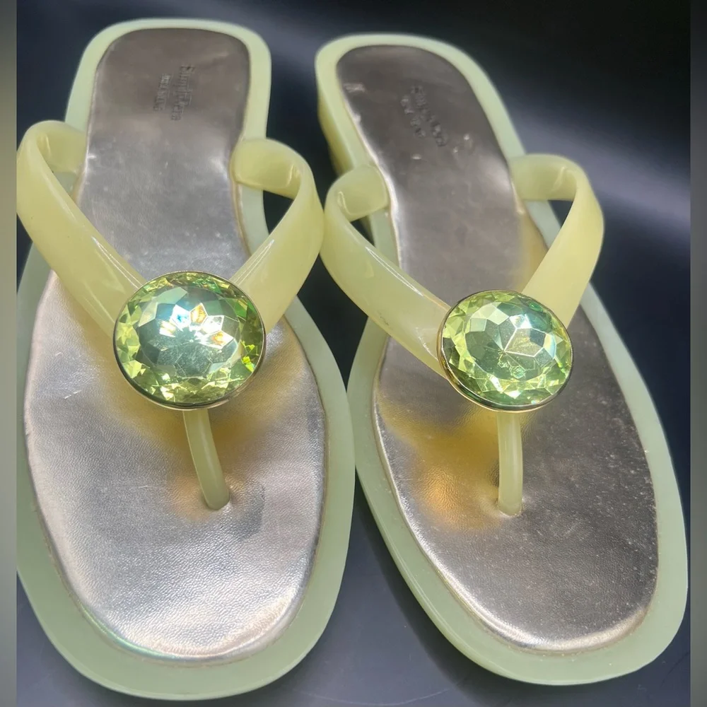 Simply Vera,Vera Wang-Bauble Pale Yellow-Stylish Yellow Plastic‎ Sandals,Size:8M
